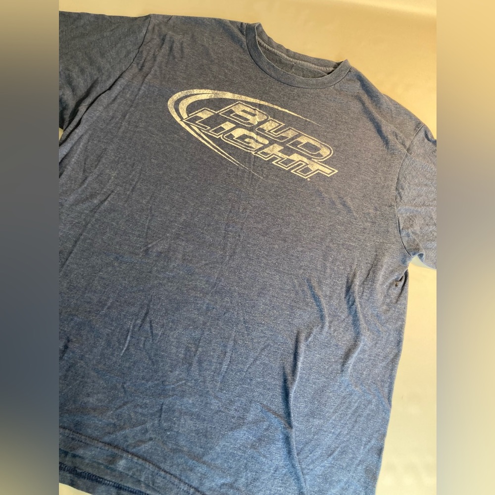 Bud Light blue short sleeve t shirt XL